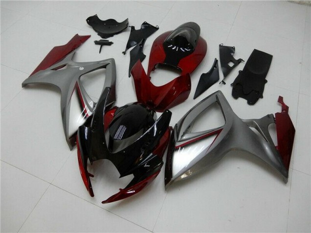 2006-2007 Red Silver Suzuki GSXR 600/750 Bike Fairing Kit UK Factory 2006-2007 Red Silver Suzuki GSXR 600/750 Bike Fairing Kit UK Factory