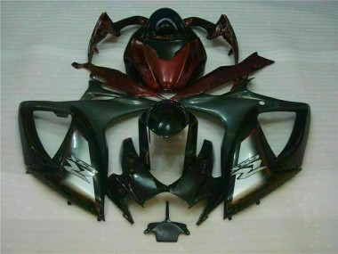 2006-2007 Black Red Suzuki GSXR 600/750 Motorcycle Fairings UK Factory