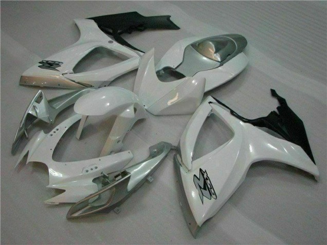 2006-2007 White Silver Suzuki GSXR 600/750 Motorcycle Fairing Kit UK Factory 2006-2007 White Silver Suzuki GSXR 600/750 Motorcycle Fairing Kit UK Factory