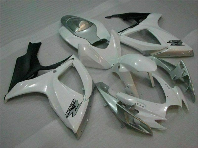 2006-2007 White Silver Suzuki GSXR 600/750 Motorcycle Fairing Kit UK Factory 2006-2007 White Silver Suzuki GSXR 600/750 Motorcycle Fairing Kit UK Factory