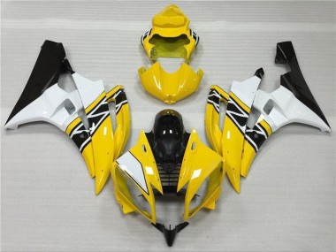 2006-2007 Yellow White Black Yamaha YZF R6 Motorcycle Fairings MF0457 UK Factory