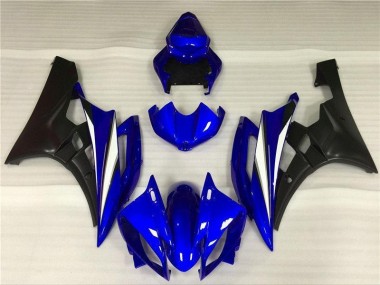 2006-2007 Blue Black Yamaha YZF R6 Motorcycle Fairings Kits UK Factory