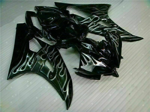2006-2007 Silver Flame Black Yamaha YZF R6 Motor Fairings UK Factory 2006-2007 Silver Flame Black Yamaha YZF R6 Motor Fairings UK Factory