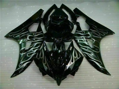 2006-2007 Silver Flame Black Yamaha YZF R6 Motor Fairings UK Factory