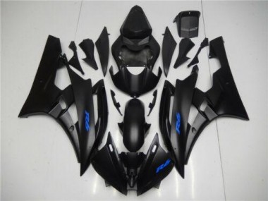 2006-2007 Black Blue Yamaha YZF R6 Bike Fairing Kit UK Factory