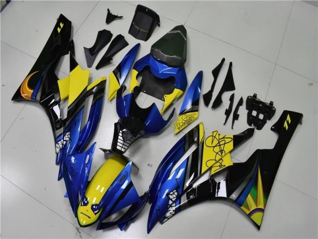 2006-2007 Blue Shark Yamaha YZF R6 Motorcycle Fairings Kits UK Factory 2006-2007 Blue Shark Yamaha YZF R6 Motorcycle Fairings Kits UK Factory