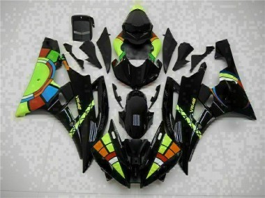 2006-2007 Black Yamaha YZF R6 Motorcycle Replacement Fairings UK Factory