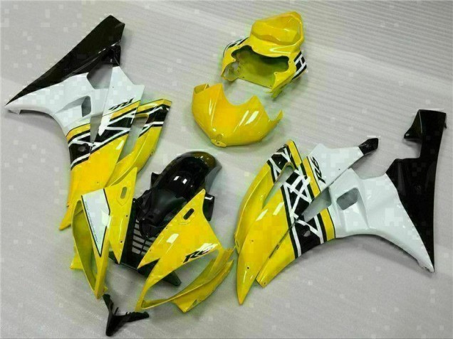 2006-2007 Yellow White Black Yamaha YZF R6 Motorcylce Fairings UK Factory 2006-2007 Yellow White Black Yamaha YZF R6 Motorcylce Fairings UK Factory