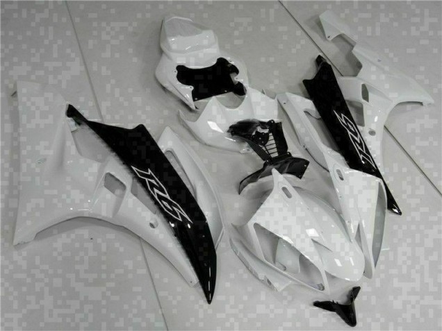 2006-2007 White Black Yamaha YZF R6 Bike Fairings UK Factory 2006-2007 White Black Yamaha YZF R6 Bike Fairings UK Factory