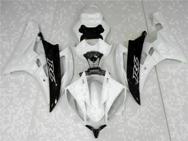 2006-2007 White Black Yamaha YZF R6 Bike Fairings UK Factory 2006-2007 White Black Yamaha YZF R6 Bike Fairings UK Factory