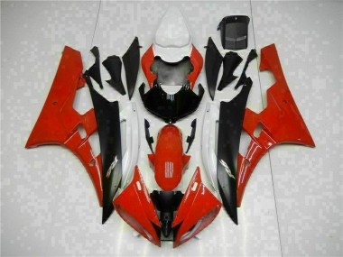 2006-2007 Red Black Yamaha YZF R6 Motorcycle Fairings Kits UK Factory