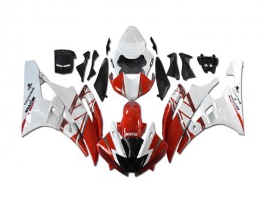 2006-2007 Red White Yamaha YZF R6 Motorcycle Fairings & Bodywork UK Factory
