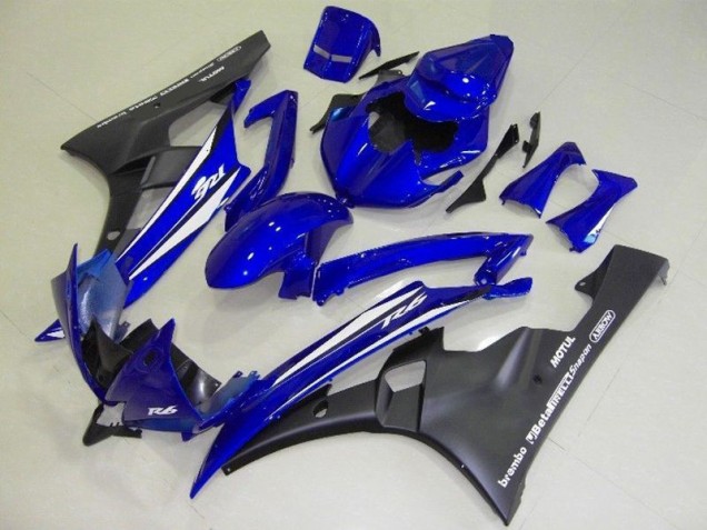 2006-2007 Blue Black Yamaha YZF R6 Motorcyle Fairings UK Factory 2006-2007 Blue Black Yamaha YZF R6 Motorcyle Fairings UK Factory
