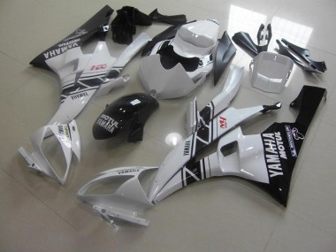 2006-2007 Black White Yamaha YZF R6 Motorcycle Fairing Kits UK Factory