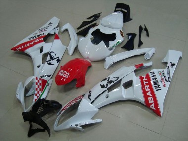 2006-2007 White Red Abarth Yamaha YZF R6 Motorcycle Fairings UK Factory