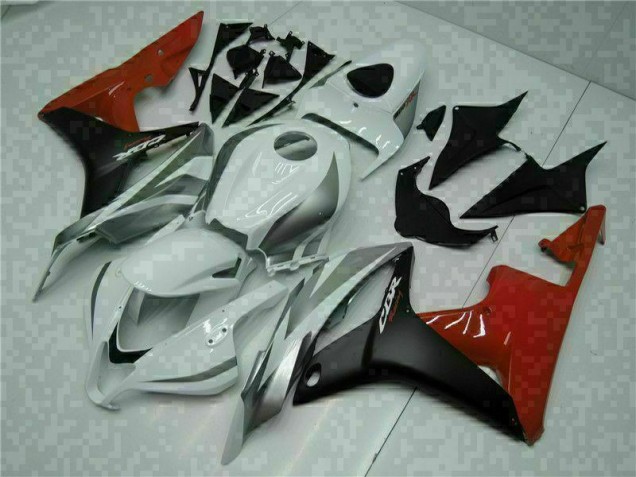 2007-2008 White Black Red Honda CBR600RR Bike Fairings UK Factory 2007-2008 White Black Red Honda CBR600RR Bike Fairings UK Factory