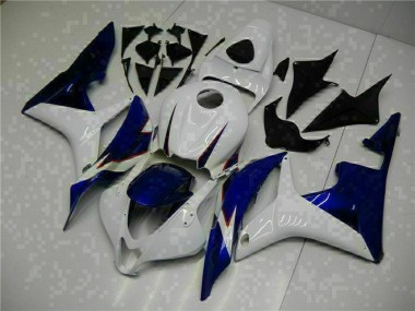 2007-2008 White Blue Honda CBR600RR Replacement Motorcycle Fairings UK Factory