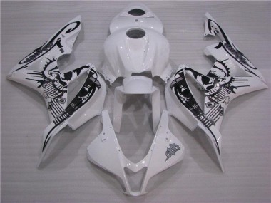 2007-2008 Black White Honda CBR600RR Replacement Motorcycle Fairings UK Factory