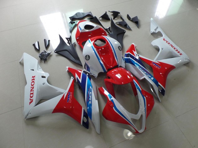 2007-2008 White Red Blue HRC Honda CBR600RR Bike Fairing Kit UK Factory 2007-2008 White Red Blue HRC Honda CBR600RR Bike Fairing Kit UK Factory
