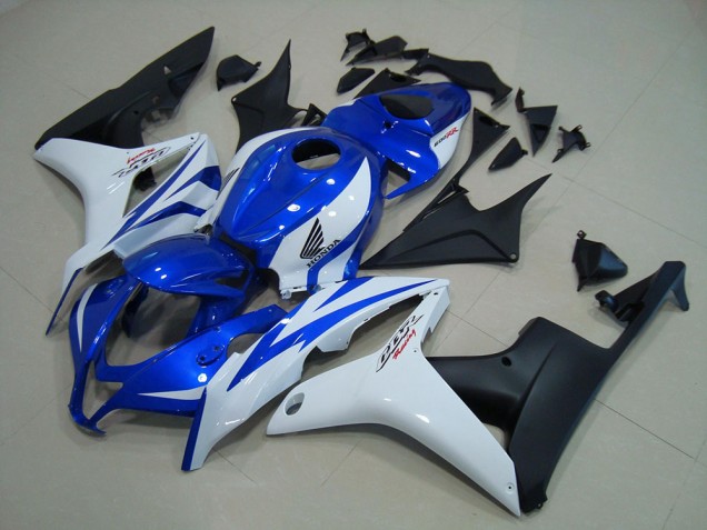 2007-2008 Blue White Matte Black Honda CBR600RR Motorcycle Replacement Fairings UK Factory 2007-2008 Blue White Matte Black Honda CBR600RR Motorcycle Replacement Fairings UK Factory