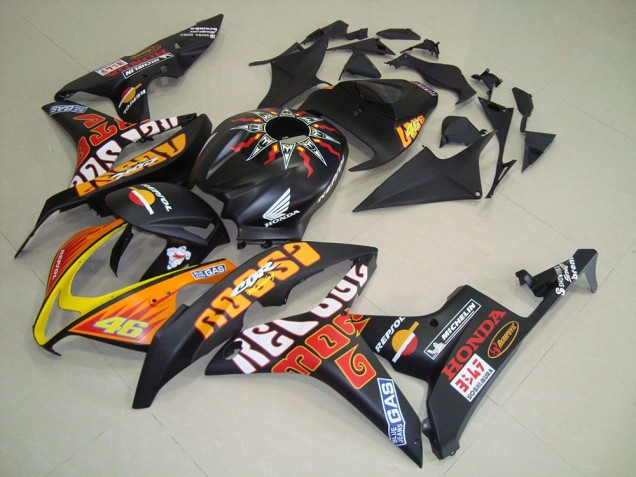 2007-2008 Matte Black Rossi Honda CBR600RR Motorcycle Fairing Kits UK Factory 2007-2008 Matte Black Rossi Honda CBR600RR Motorcycle Fairing Kits UK Factory