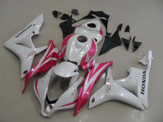 2007-2008 Pearl White with Pink Honda CBR600RR Motorbike Fairing UK Factory 2007-2008 Pearl White with Pink Honda CBR600RR Motorbike Fairing UK Factory