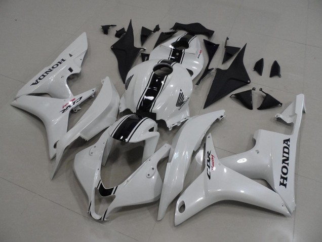 2007-2008 Pearl White with Black Stripe Honda CBR600RR Bike Fairings UK Factory 2007-2008 Pearl White with Black Stripe Honda CBR600RR Bike Fairings UK Factory