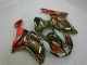 2007-2008 Black Red Flame Kawasaki ZX6R Motor Bike Fairings UK Factory