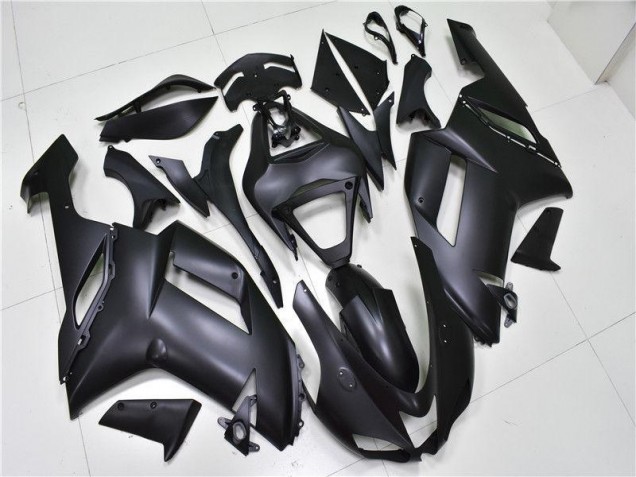 2007-2008 Matte Black Kawasaki ZX6R Bike Fairing Kit UK Factory