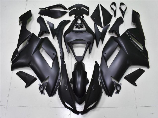 2007-2008 Matte Black Kawasaki ZX6R Bike Fairing Kit UK Factory