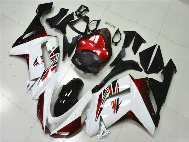 2007-2008 White Black Red Kawasaki ZX6R Motorbike Fairings UK Factory