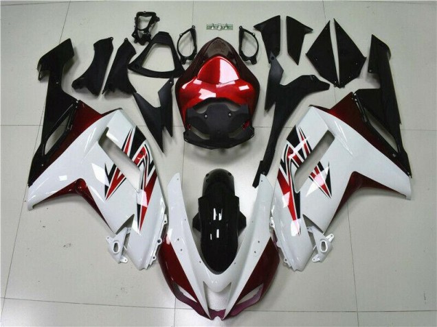 2007-2008 White Black Red Kawasaki ZX6R Motorbike Fairings UK Factory