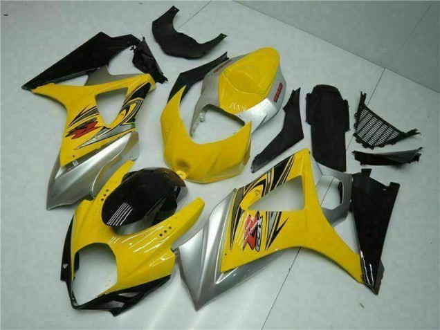 2007-2008 Yellow Suzuki GSXR 1000 K7 Bike Fairing Kit UK Factory