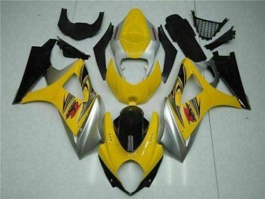 2007-2008 Yellow Suzuki GSXR 1000 K7 Bike Fairing Kit UK Factory