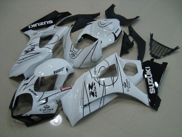 2007-2008 White Corona Suzuki GSXR 1000 K7 Replacement Fairings UK Factory