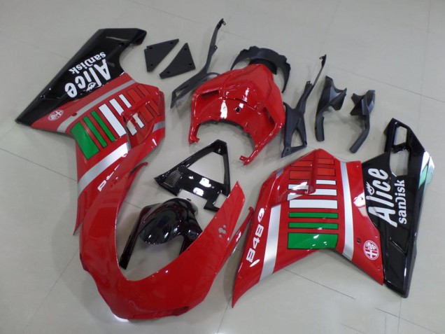 2007-2014 Alice with Green Ducati 848 1098 1198 Motorcycle Bodywork UK Factory 2007-2014 Alice with Green Ducati 848 1098 1198 Motorcycle Bodywork UK Factory