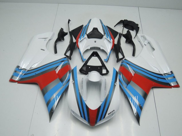 2007-2014 Blue White Red Ducati 848 1098 1198 Motorcyle Fairings UK Factory 2007-2014 Blue White Red Ducati 848 1098 1198 Motorcyle Fairings UK Factory