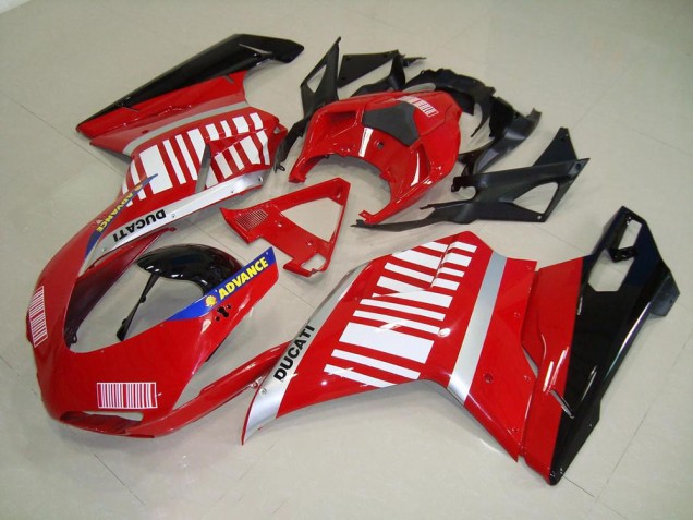 2007-2014 Red White Ducati 848 1098 1198 Motorcylce Fairings UK Factory 2007-2014 Red White Ducati 848 1098 1198 Motorcylce Fairings UK Factory