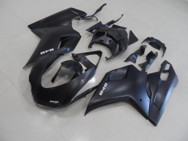 2007-2012 Matte Black with White 848 Ducati 848 1098 1198 Motorcycle Fairings MF3991 UK Factory
