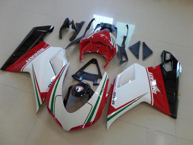 2007-2014 White Red Ducati 848 1098 1198 Bike Fairing Kit UK Factory 2007-2014 White Red Ducati 848 1098 1198 Bike Fairing Kit UK Factory