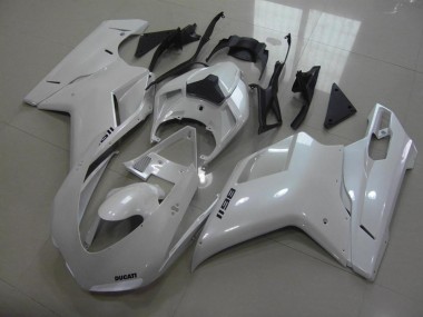 2007-2012 Pear White Black Decals Ducati 848 1098 1198 Motorcycle Fairings MF4010 UK Factory