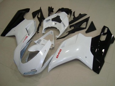 2007-2012 Pearl White Black Ducati 848 1098 1198 Motorcycle Fairings MF4016 UK Factory