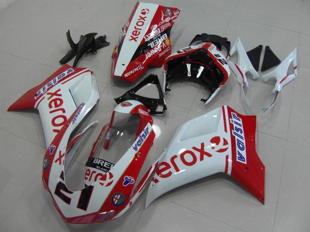 2007-2014 White Red Xerox Ducati 848 1098 1198 Bike Fairing UK Factory 2007-2014 White Red Xerox Ducati 848 1098 1198 Bike Fairing UK Factory