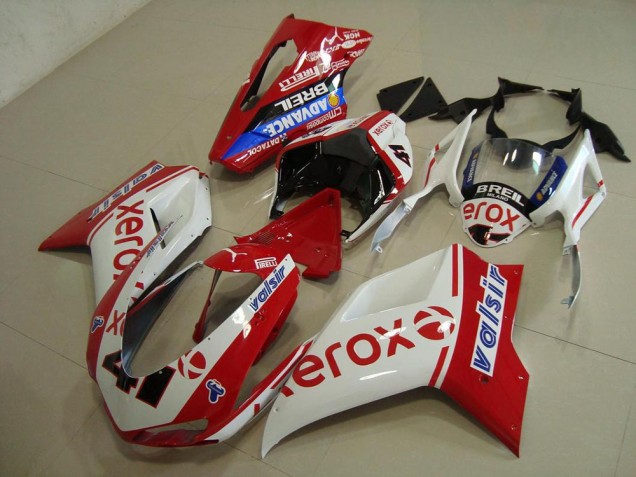 2007-2014 White Red Xerox Ducati 848 1098 1198 Bike Fairings UK Factory 2007-2014 White Red Xerox Ducati 848 1098 1198 Bike Fairings UK Factory