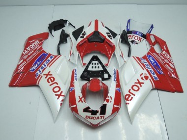 2007-2012 Pearl White New Xerox Ducati 848 1098 1198 Motorcycle Fairings MF4027 UK Factory
