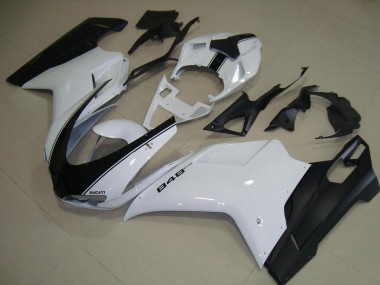 2007-2012 White Matte Black Ducati 848 1098 1198 Motorcycle Fairings MF4038 UK Factory