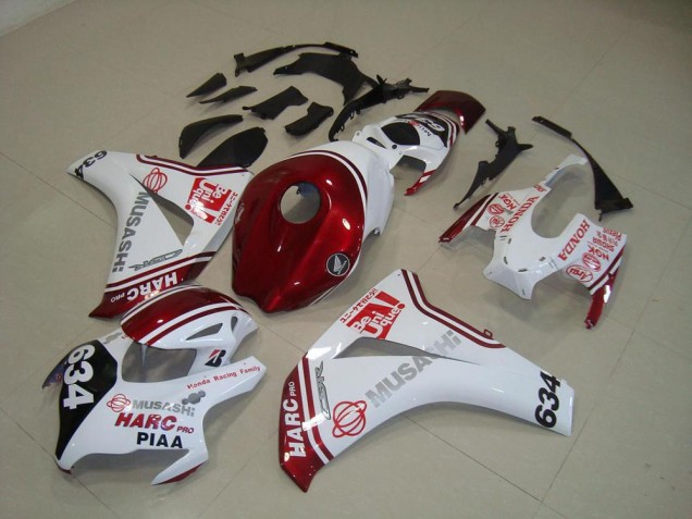 2008-2011 White Red HARC Pro PIAA 634 Honda CBR1000RR Motorcylce Fairings UK Factory 2008-2011 White Red HARC Pro PIAA 634 Honda CBR1000RR Motorcylce Fairings UK Factory