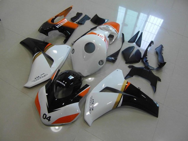 2008-2011 White and Black and Orange Race Honda CBR1000RR Motorcycle Fairing UK Factory 2008-2011 White and Black and Orange Race Honda CBR1000RR Motorcycle Fairing UK Factory