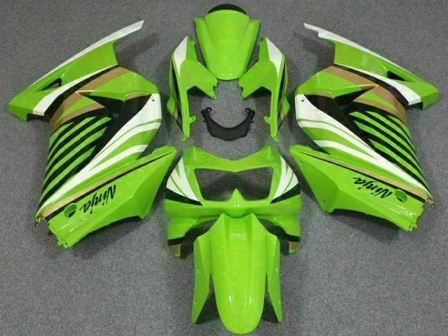 2008-2012 Green White Black Ninja Kawasaki EX250 Replacement Motorcycle Fairings UK Factory 2008-2012 Green White Black Ninja Kawasaki EX250 Replacement Motorcycle Fairings UK Factory