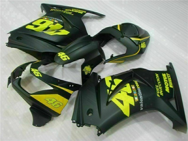 2008-2012 Black Yellow 46 Kawasaki EX250 Motorcycle Fairings Kit UK Factory 2008-2012 Black Yellow 46 Kawasaki EX250 Motorcycle Fairings Kit UK Factory